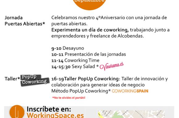 Workshop PopUp Coworking by Coworking Spain - Crea y prueba una idea de negocio en 3 horas